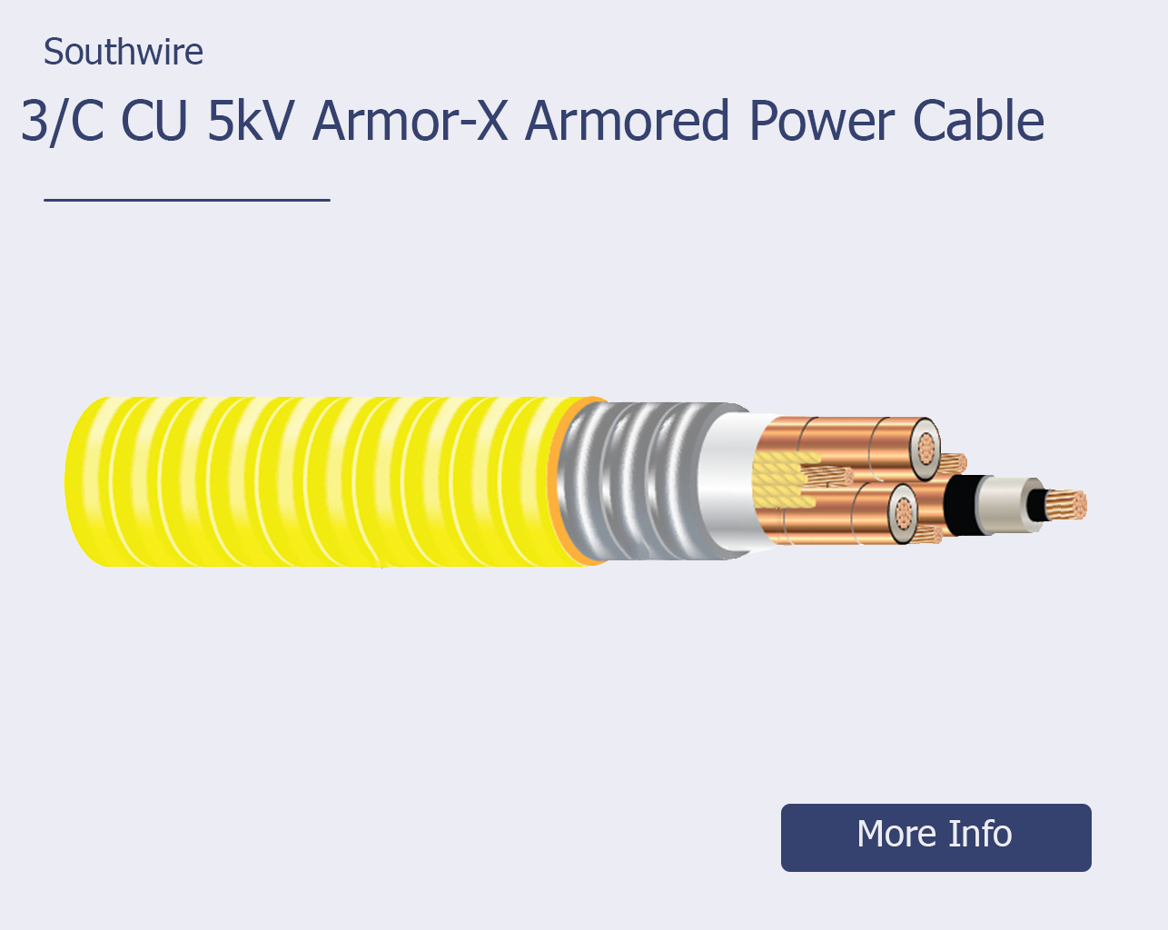 brazill.com – Featured Products – Southwire – 3C CU 5kV Armor-X Armored Power Cable – Grey
