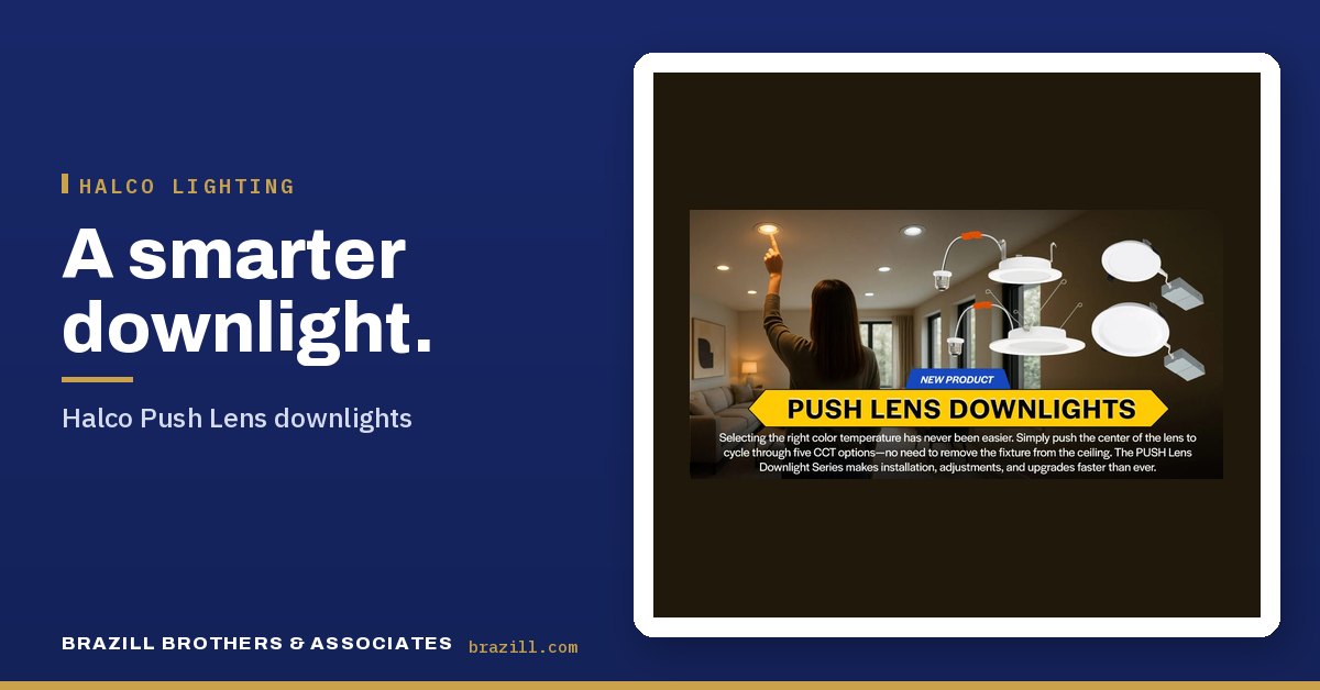 A smarter downlight: Halco Push Lens downlights