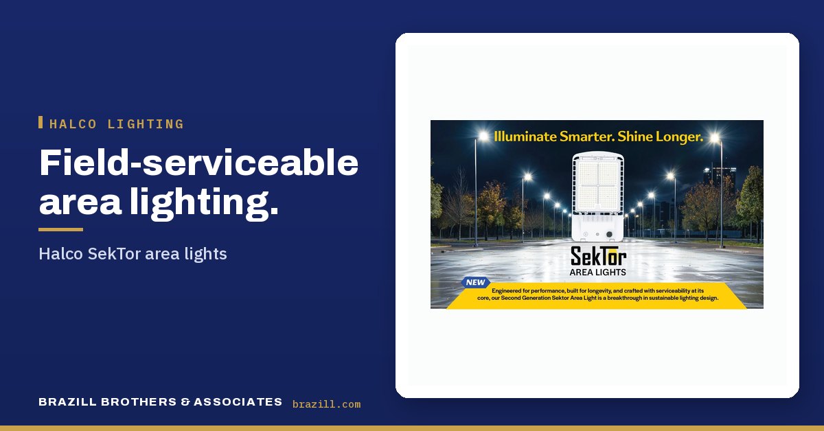 Field-serviceable area lighting: Halco SekTor area lights