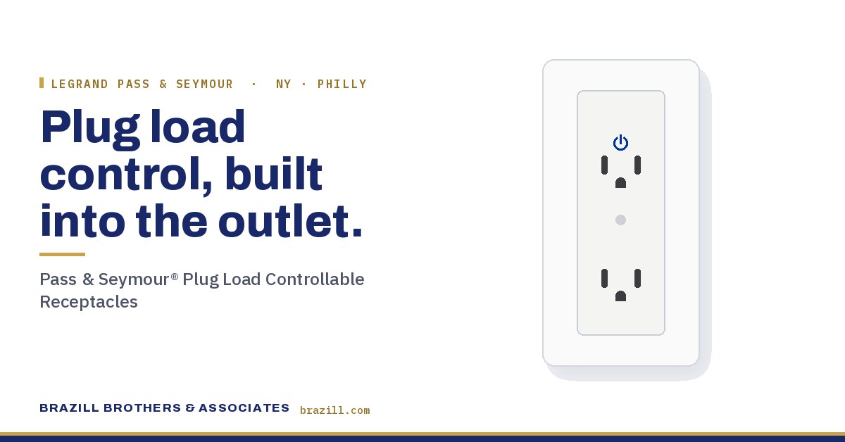 Plug load control, built into the outlet: Pass & Seymour® Plug Load Controllable Receptacles